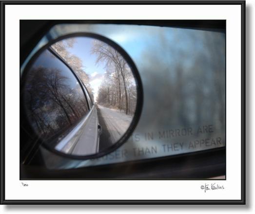 Click on this image to see an enlarged view of Objects in mirror are closer than they appear.